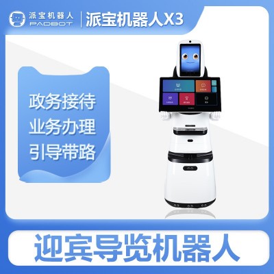 派宝导览机器人X3 政务大厅迎宾接待咨询讲解带路引导 AI大模型