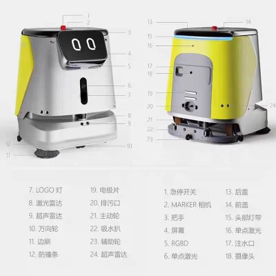 商用智能清洁机器人工业用工厂车间扫地洗拖商场全自动大型洗地机图4