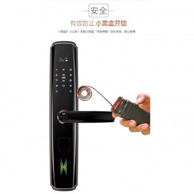 半自动智能指纹锁 球锁执手锁家用房门智能锁 出租民宿旅店智能锁图2