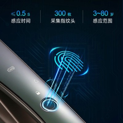 半自动智能指纹锁 球锁执手锁家用房门智能锁 出租民宿旅店智能锁图3