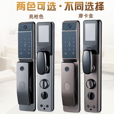 全自动指纹锁家用防盗门智能锁带监控摄像头可视猫眼电子密码门锁图2