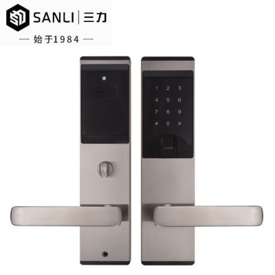 酒店刷卡智能家用指纹锁公寓木门锁密码远程磁卡感应锁指纹解锁图5