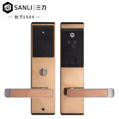自动滑盖酒店刷卡锁半自动感应密码锁智能门锁智能锁电子锁图5