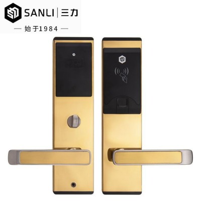 自动滑盖酒店刷卡锁半自动感应密码锁智能门锁智能锁电子锁图4