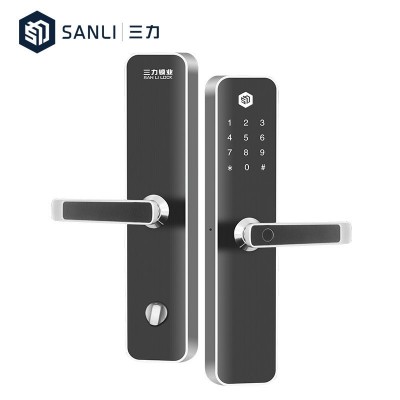 工厂公寓木门防盗门锁酒店校园涂鸦通通锁密码指纹锁防盗锁电子锁图4