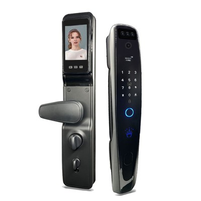 3D人脸识别全自动指纹锁智能锁可视猫眼涂鸦家用电子密码锁批发