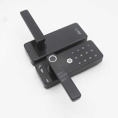 厂家批发酒店公寓防盗电子锁家用室内木门涂鸦通通智能密码指纹锁图5