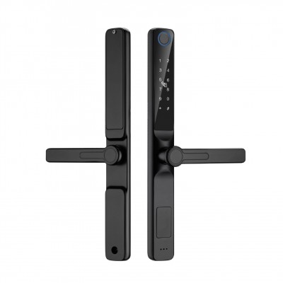 纱窗一体矮把手27高锌合金材质断桥户外指纹锁铝合金门智能防盗图4