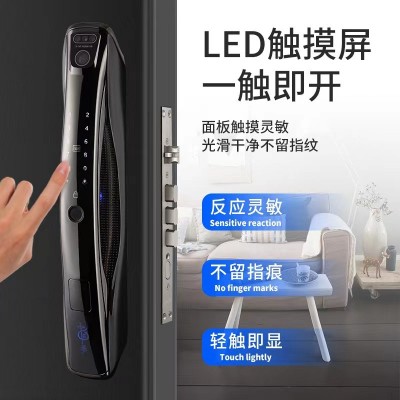 指纹锁猫眼锁锁可视密码锁家用3D人脸识别安防指纹解锁锁可视猫眼图2