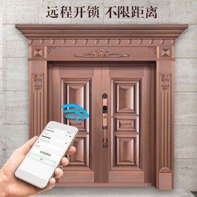 喜饰家锌合金电动滑盖智能欧式别墅指纹锁家用防盗电子锁指纹识别图5