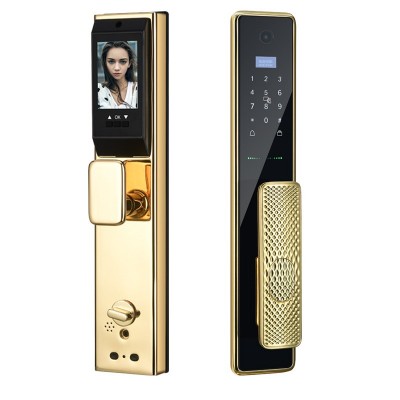 易于饰家全铜猫眼全自动指纹锁家用指纹锁铜指纹锁铜材智能锁图4