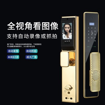 易于饰家全铜猫眼全自动指纹锁家用指纹锁铜指纹锁铜材智能锁图5