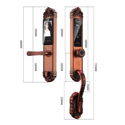 3D脸识别WiFi远程对讲抓拍全自动防盗门指纹锁手机指纹开锁智能锁图2