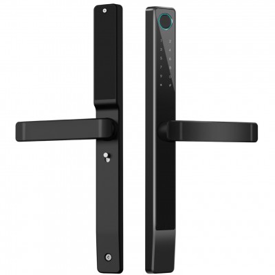 黑将军智能锁断桥铝窄门肯德基门断桥铝门平移门推拉门指纹密码锁图5