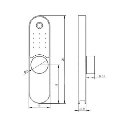 窄边门推拉锁花园指纹锁公寓肯德基门断桥铝门平移门移门指纹密码图4