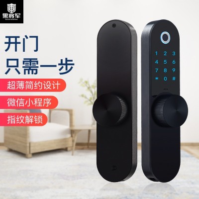 窄边门推拉锁花园指纹锁公寓肯德基门断桥铝门平移门移门指纹密码图2