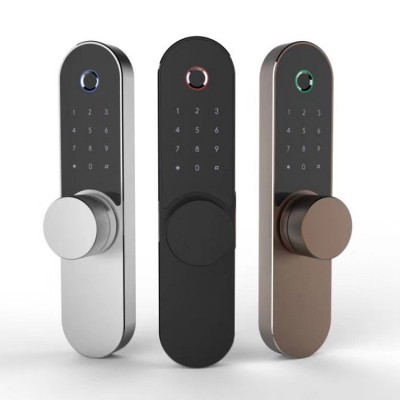 窄边门推拉锁花园指纹锁公寓肯德基门断桥铝门平移门移门指纹密码图3