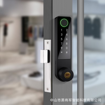不换锁体肯德基KFC智能锁密码锁黑将军断桥铝指纹锁铝合金门图5