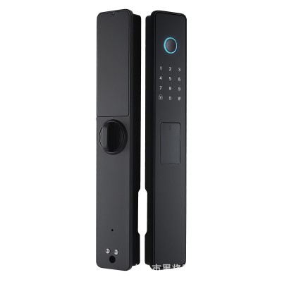 全自动通配双活双快锁体指纹锁木门铁艺门断桥铝铝合金窄边平移门图5