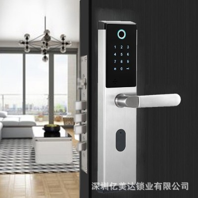 厂家批发防盗门指纹锁智能锁智能门锁家用密码锁一件代发指纹解锁图2