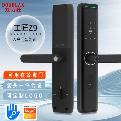 防盗门指纹锁半自动密码锁入户门木门锁工程门锁远程解锁指纹解锁图2