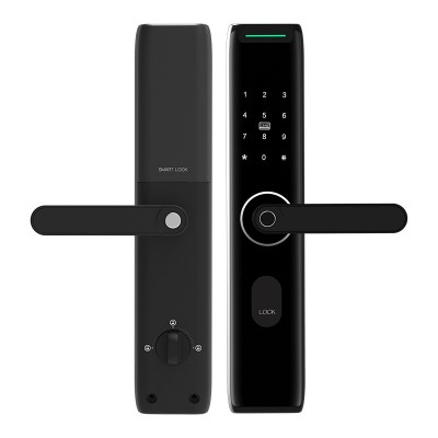 防盗门指纹锁半自动密码锁入户门木门锁工程门锁远程解锁指纹解锁图4