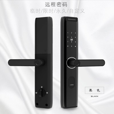 防盗门指纹锁半自动密码锁入户门木门锁工程门锁远程解锁指纹解锁图5