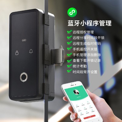 玻璃门指纹锁密码锁智能家用办公室涂鸦wifi锁开门远程考勤电子锁图3