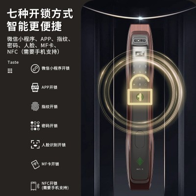 3D人脸识别全自动家用防盗门智能指纹锁密码锁猫眼可视电子锁批发图3