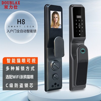 双力仕全自动可视猫眼指纹锁防盗门密码锁涂鸦WiFi别墅大门锁智能