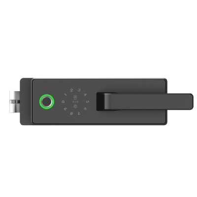 隔断门单开玻璃门指纹锁玻璃把手密码锁涂鸦WiFi远程锁指纹解锁图4