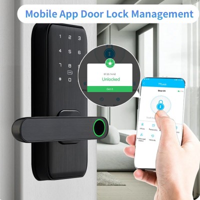 博克BECK指纹锁半面锁涂鸦通通远程自动锁室内密码跨境欧美智能锁图3