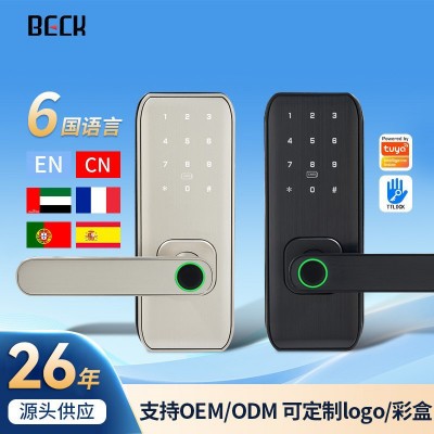 博克BECK指纹锁半面锁涂鸦通通远程自动锁室内密码跨境欧美智能锁图2