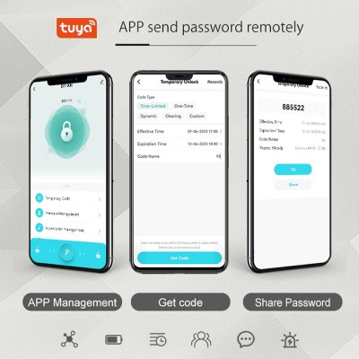 博克美版呆锁指纹锁密码磁卡涂鸦通通远程管理单舌智能锁欧美跨境图4