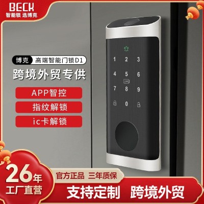 博克美版呆锁指纹锁密码磁卡涂鸦通通远程管理单舌智能锁欧美跨境图2