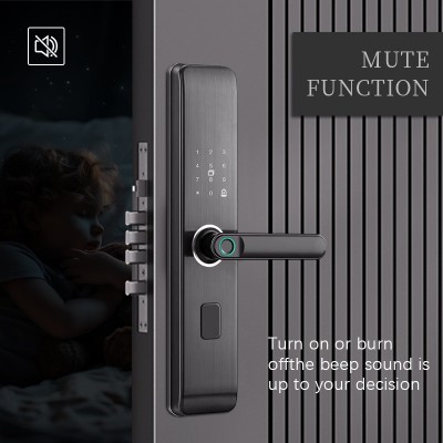 外贸一握开指纹锁家用防盗门密码电子锁门锁工程指纹锁厂家批发图3