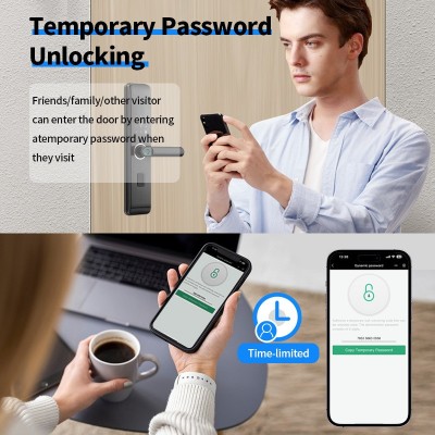 外贸一握开指纹锁家用防盗门密码电子锁门锁工程指纹锁厂家批发图2