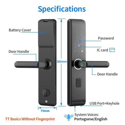 外贸一握开指纹锁家用防盗门密码电子锁门锁工程指纹锁厂家批发图5