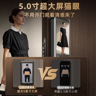 全自动3D人脸识别智能锁家用防盗门密码锁可视对讲电子指纹锁厂家图2