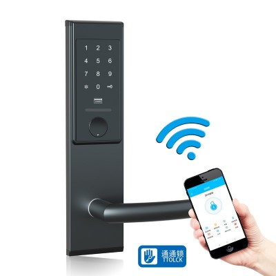 不锈钢酒店智能锁木门磁卡锁宾馆民宿出租房公寓APP密码锁感应锁图5