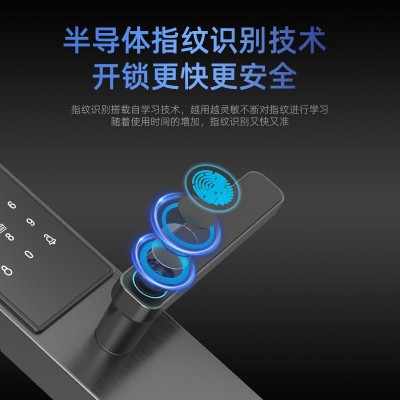 指纹锁一握开半自动智能锁出租房大门家用防盗电子锁远程管理通通图3