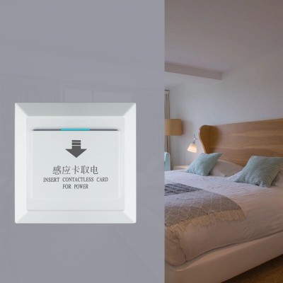 酒店智能插卡取电开关宾馆房卡感应通用86型三线40A低频高频图2