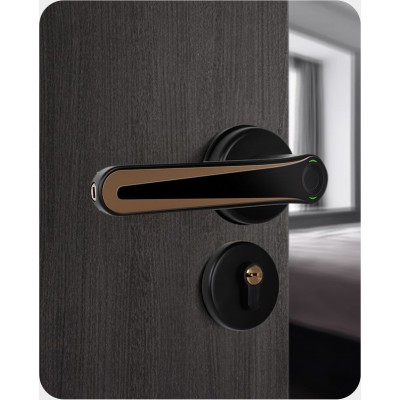 TUYA通通智能把手锁远程解锁室内木门一握即开防盗电子密码指纹锁图4