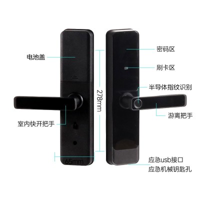 跨境热销X7指纹锁室内密码锁支持涂鸦通通远程解锁智能密码锁图4