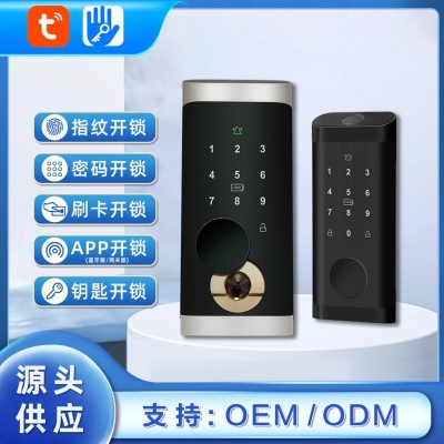 美标智能呆锁涂鸦通通指纹锁家用公寓远程APP智能密码锁厂家批发图3