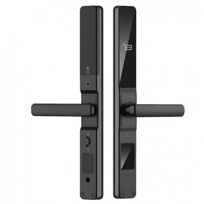 断桥铝指纹锁肯德基平移门窄边推拉门APP防水户外密码智能电子锁图4