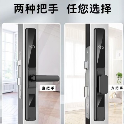 断桥铝指纹锁肯德基平移门窄边推拉门APP防水户外密码智能电子锁图5