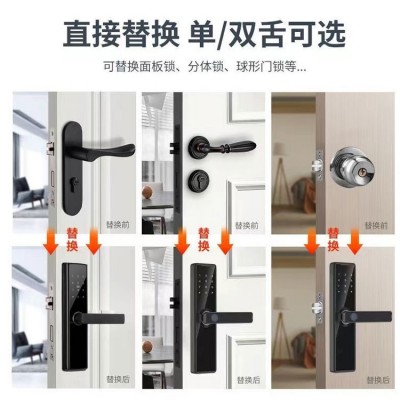 外贸跨境木门指纹锁家用民宿室内房间智能电子锁出租房远程密码锁图2