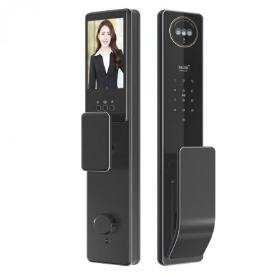 涂鸦精雕3D人脸识别锁全自动指纹密码报警智能锁可视对讲可视猫眼图4