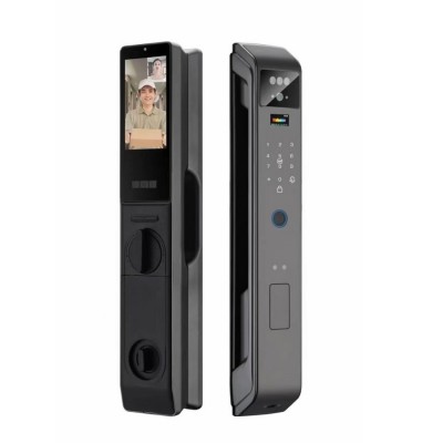 LS38三摄双电掌纹防控对讲人脸指纹密码智能锁指纹锁嵌入式电子锁